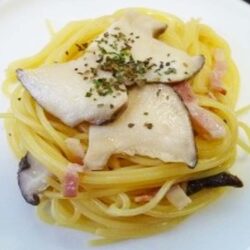 “豆乳戻し”椎茸クリームパスタ