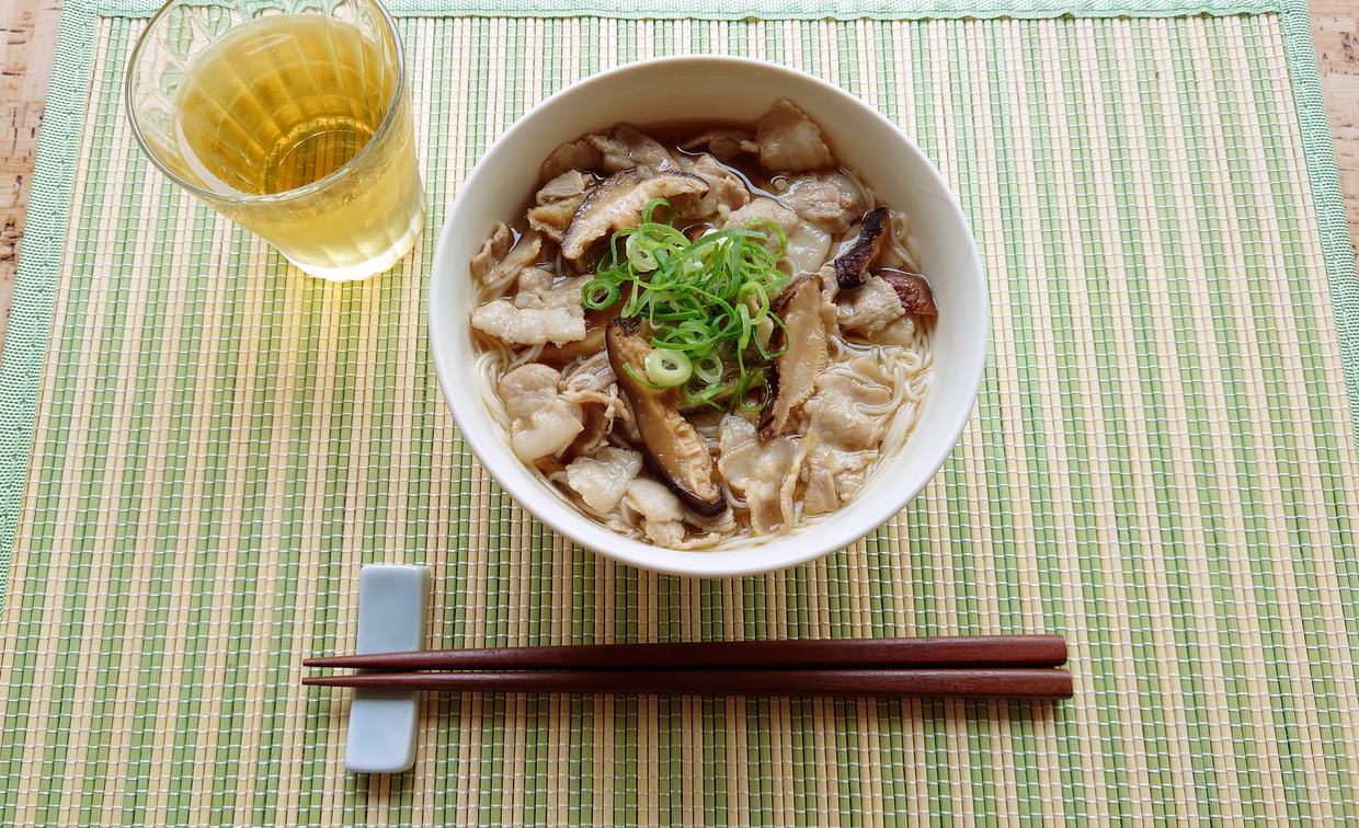 しいたけと豚肉のそうめん